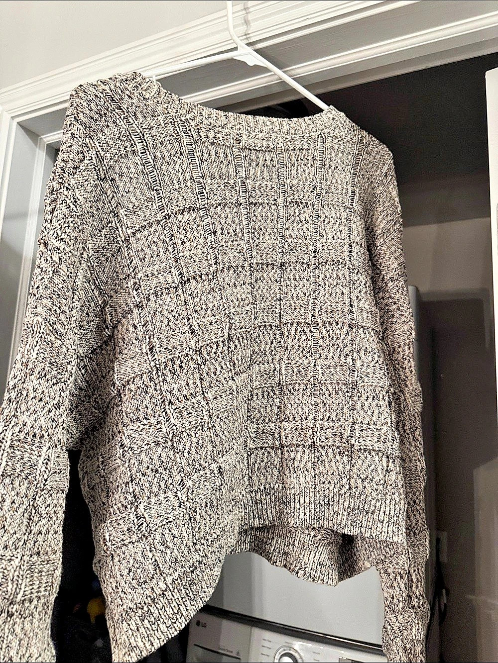Z Supply Textured Knit Sweater in Brown & Cream Like New
